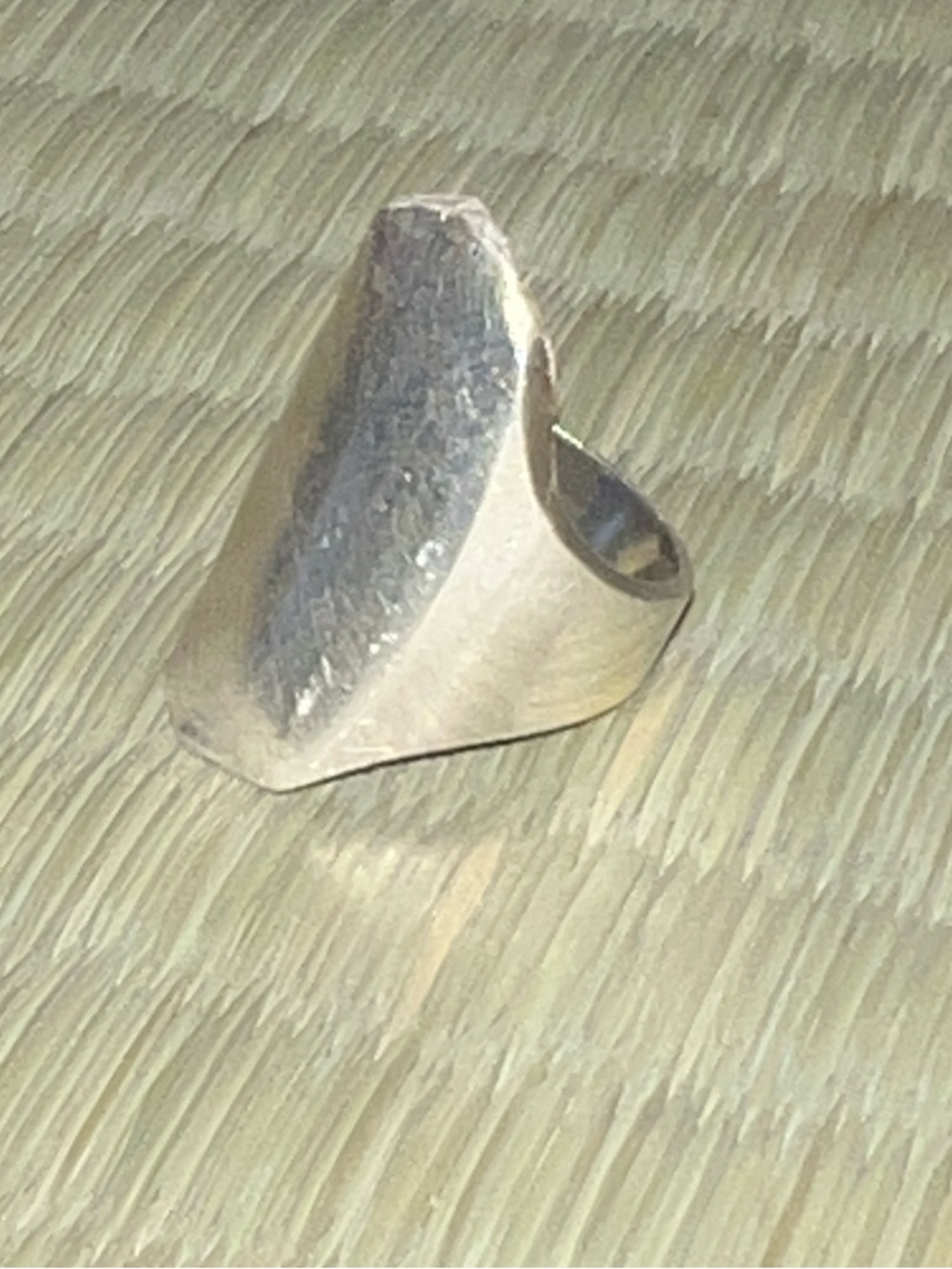 Abstract sterling silver shield ring